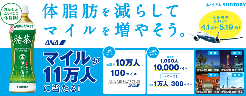 減らそう！ニッポンの体脂肪！ 体脂肪を減らしてマイルを増やそう キャンペーン